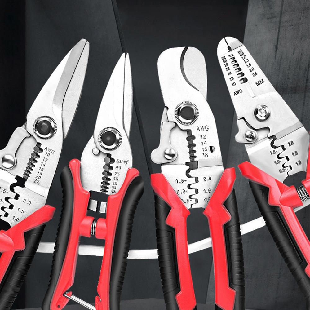 Multi tool pliers Crimping Pliers wire stripper Multi functional Snap Ring Terminals Crimpper Electrician Shears Stainless Steel