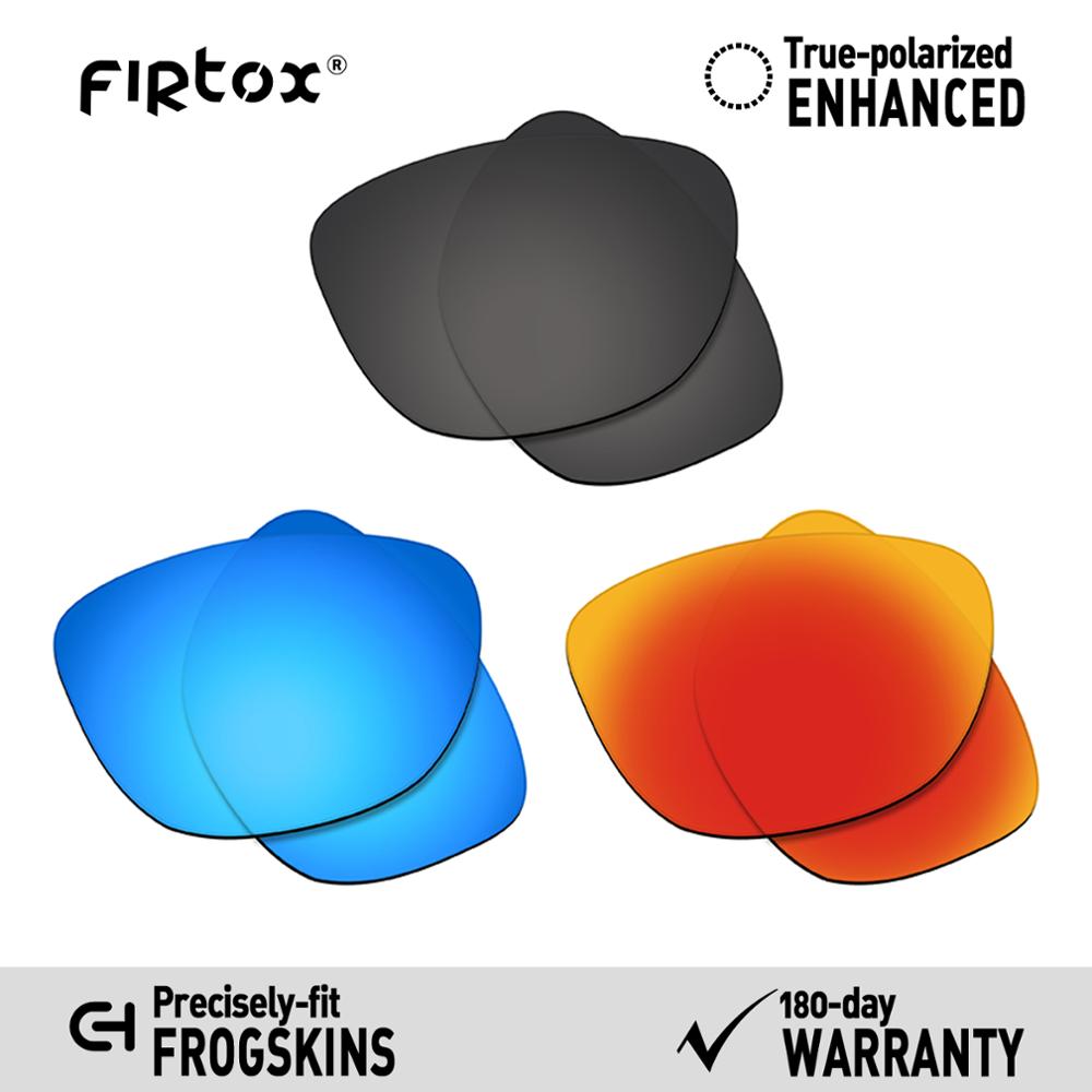 Firtox true  uv400 polariserade linser ersättning för-oakley frogskins  oo9013 solglasögon (endast kompatibel lins) - flera färger: Svart-röd-blå