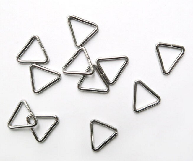 100pcs Hypoallergenic Stainless Steel 0.7x6 0.8x7 1x8 1.2x10mm Triangle Jump Ring Connector for DIY Jewelry Making Finding Craft