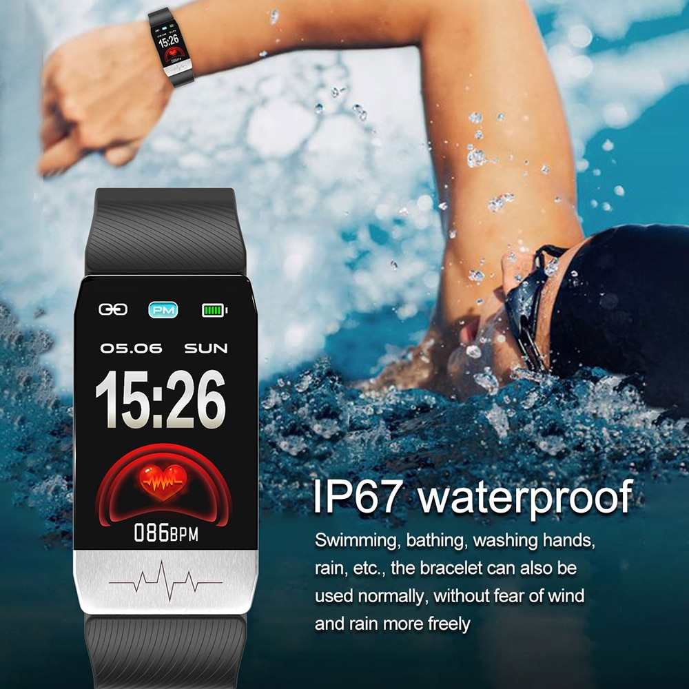 Op voorraad! lichaamstemperatuurmeting slimme armband hartslagmeter sporthorloges slimme band  ip67 waterdichte smartwatch