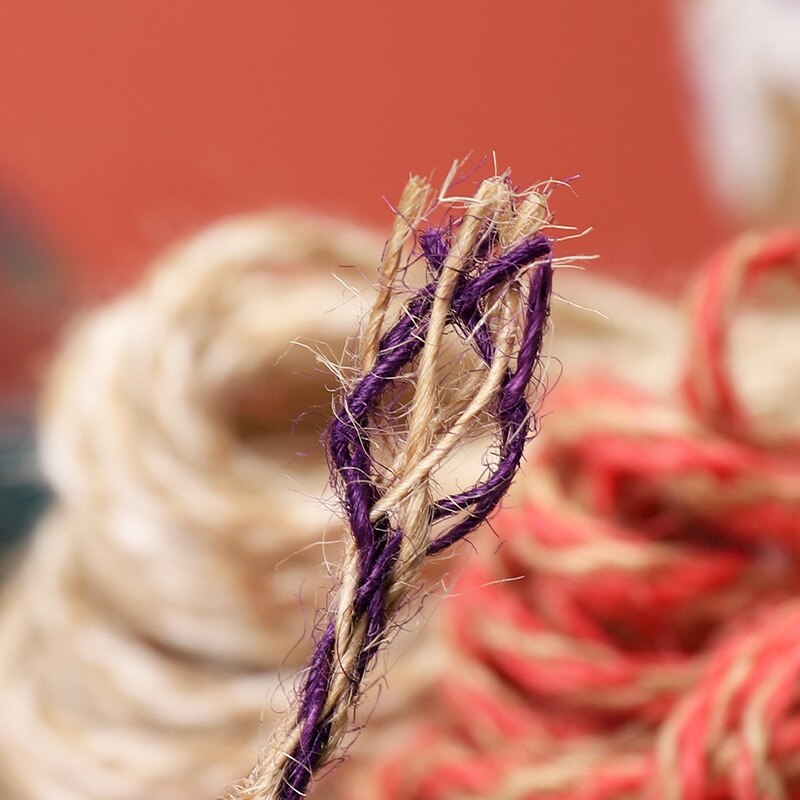 10 Meters Natural Burlap Jute Double Color Twine Cord Hemp Rope Party Wedding Wrapping Cords Thread DIY Home Craft Decor