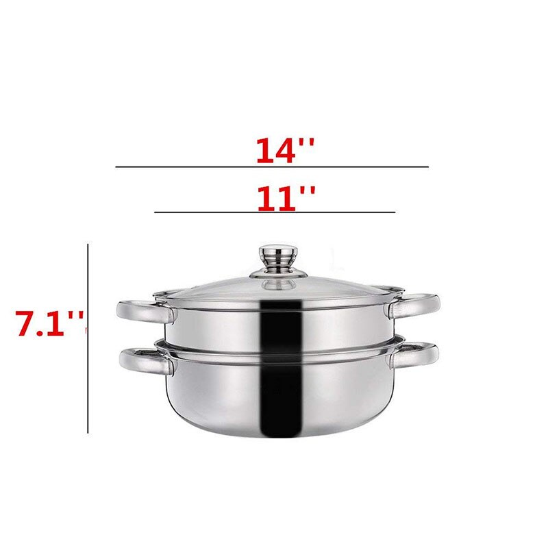 3 Layer 2 Layer 28Cm Rvs Stoom Pot 3 Layer Thicken Pot Fornuis Stoomboot Grid Pot