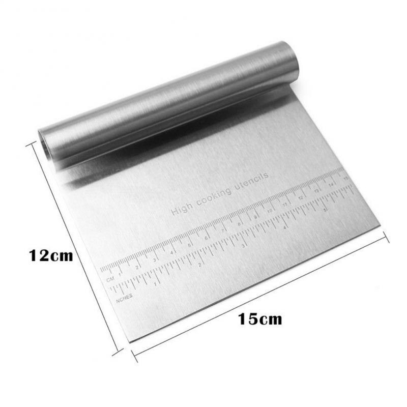 Stainless Steel Pizza Dough Scraper Cutter Measure Flour Pastry Dough Cutter Cake Cutter Dough Slicer Kitchen Tool Baking Gadget