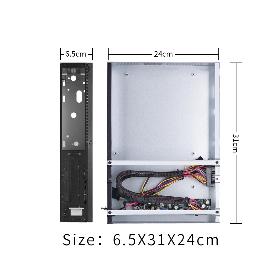 E. mini 2007C Verticale Mini Itx Case Met Ventilator Usb Audio Hdd Sata Micro Atx Gevallen Voor Pc Geen Voeding