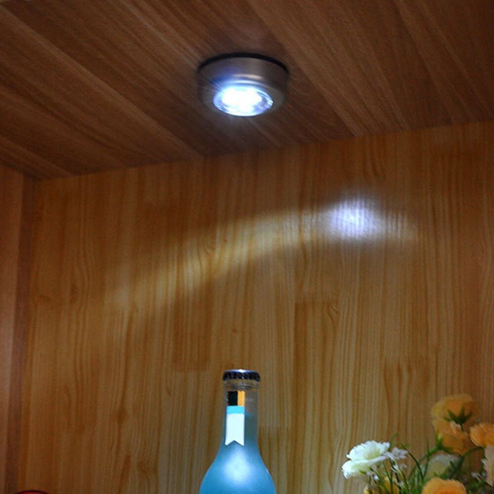 3 leds beröringslampa tak väggskåp ljus stick pat lamp mini led nattljus sensor batteridriven nödlampa vid sängen
