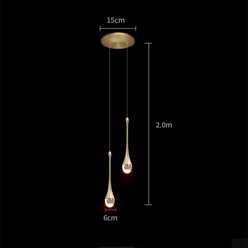Goutte d'eau plafond lustre bulle cristal suspension lampe salle à manger décor chambre lampe Bar café Led lumières maison suspension: 31-40W / Bleu
