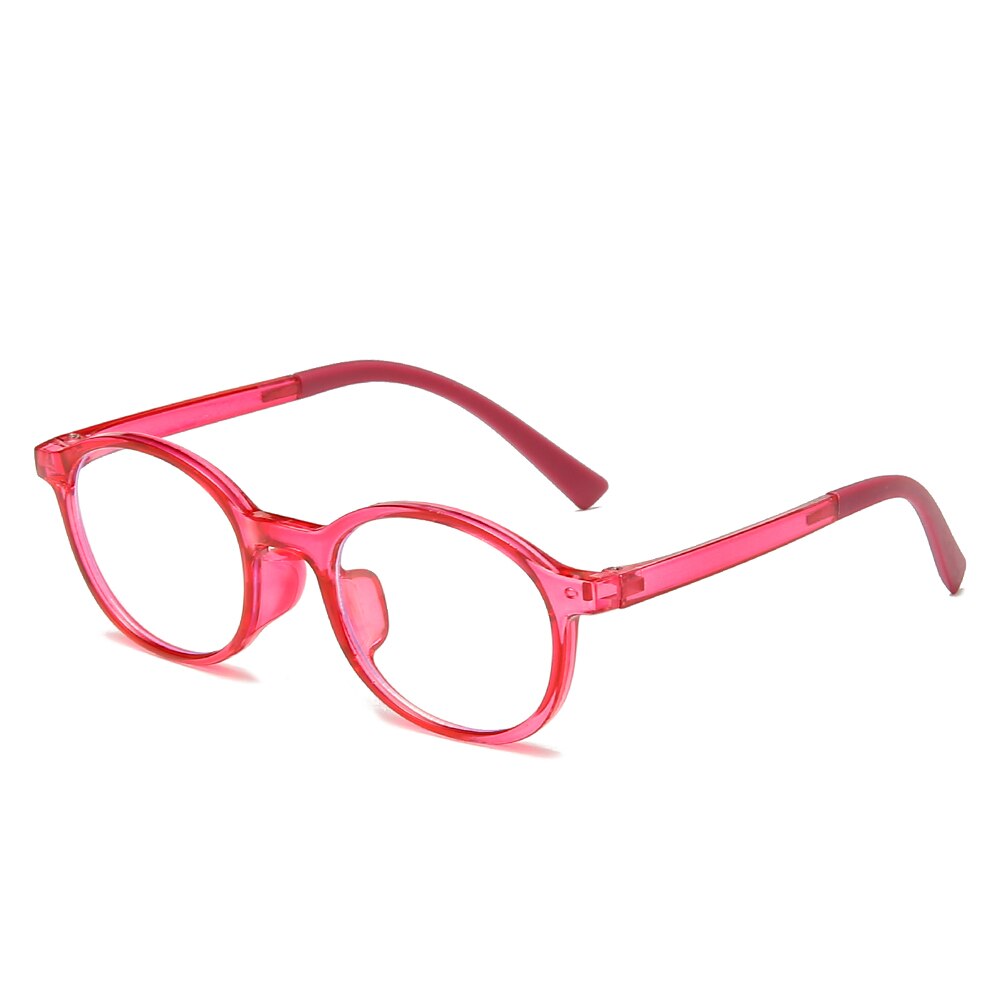 Lasten sinistä valoa estävät silmälasit, pyöreät linssit, reseptillä varustetut optiset kehykset, kirkkaat linssit,  uv400 kpl, pojat ja tytöt, sinisen valon estävät lasit: Vaaleanpunainen kehys