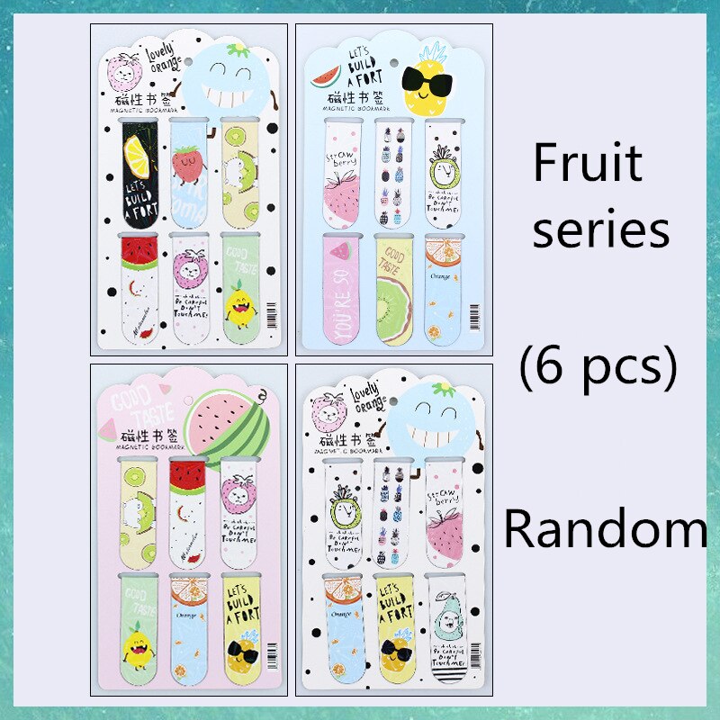 6 stücke Magnetische Lesezeichen Lustige Magnet Papier Marker Seite Clips Buch markieren für Schüler Büro Lesen Schreibwaren freundlicher Lesezeichen