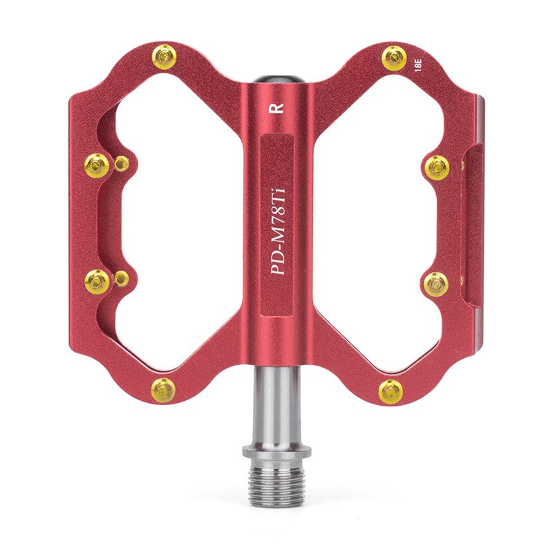 1 pair Titanium Axle pedal mountain bike lightweight anti-slip titanium shaft aluminum alloy Ultralight pedal 3 bearing