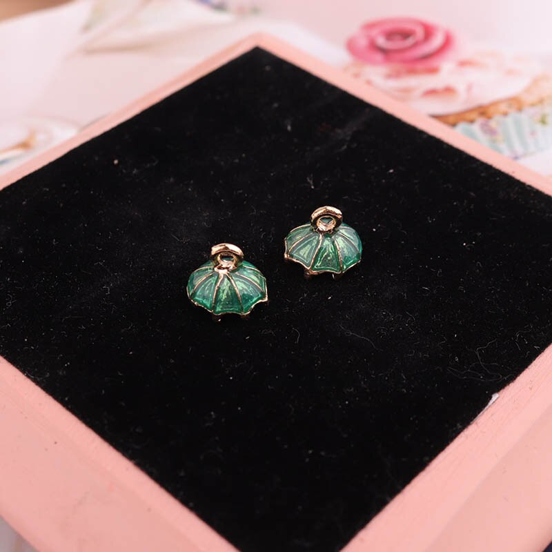 20pcs 10*10MM DIY Enamel 3D Umbrella Charms Alloy Small Metal Bracelet Pendant Accessories Jewelry Dangle Materia: Green