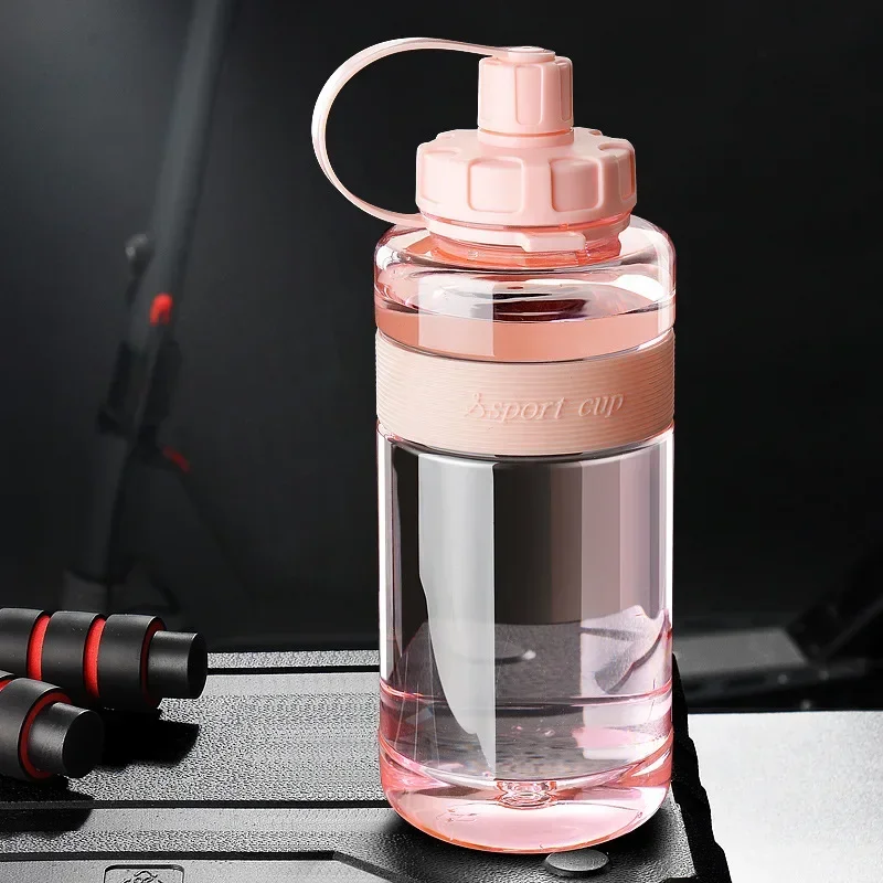 2 liters stor vandflaske med sugerør 2l/1.5l/1l/0.6l store skolegymnastiksals sportsdrikkeflasker bpa-fri fitness: Lyserød / < 500ml