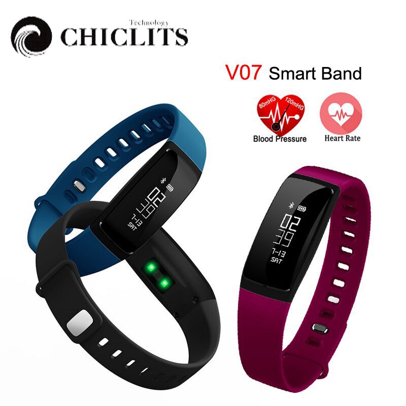 V07 Smart Band Polsband Hartslag Bloeddruk Pedomet Armband Fitness SMS Alert Voor iOS Android Telefoon PK Mi Band 2 Fitbits