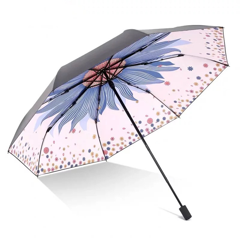 Mærke auti-uv paraply regn kvinder solsikke foldning parasol modish vindtæt parasoller pige stor kvindelig: Lyserød