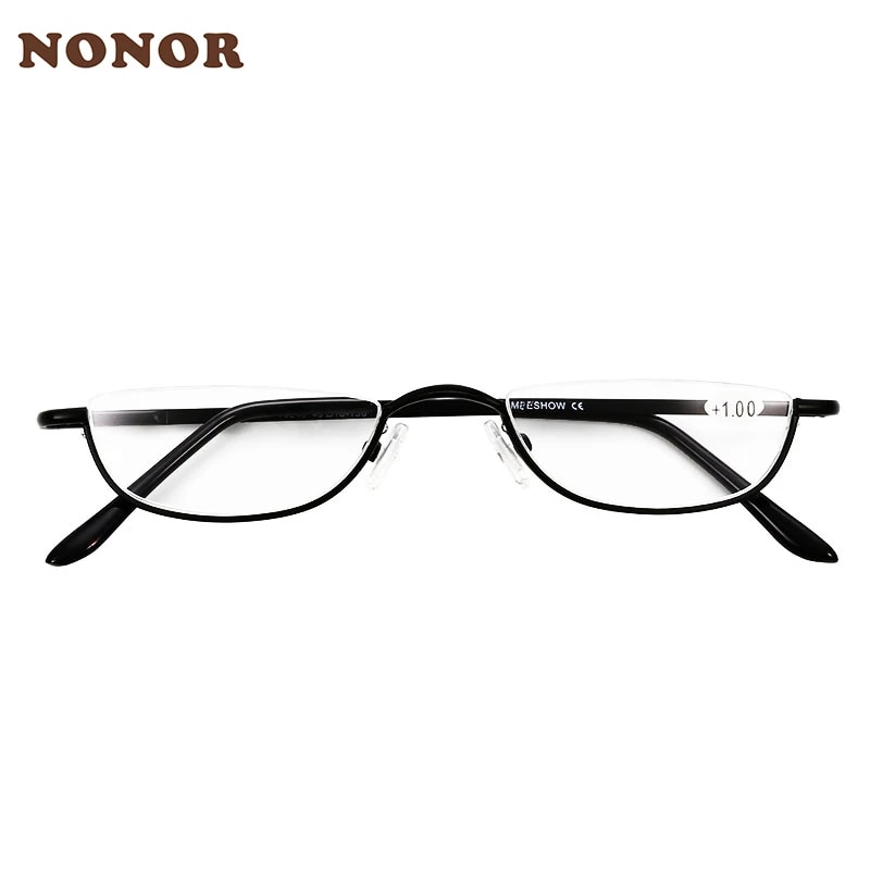 NONOR Halb Rahmen Metall Lesebrille Männer Presbyopie Brille Halb Rand Frauen Brille unisex Brillen Männer Lesebrille 1,5