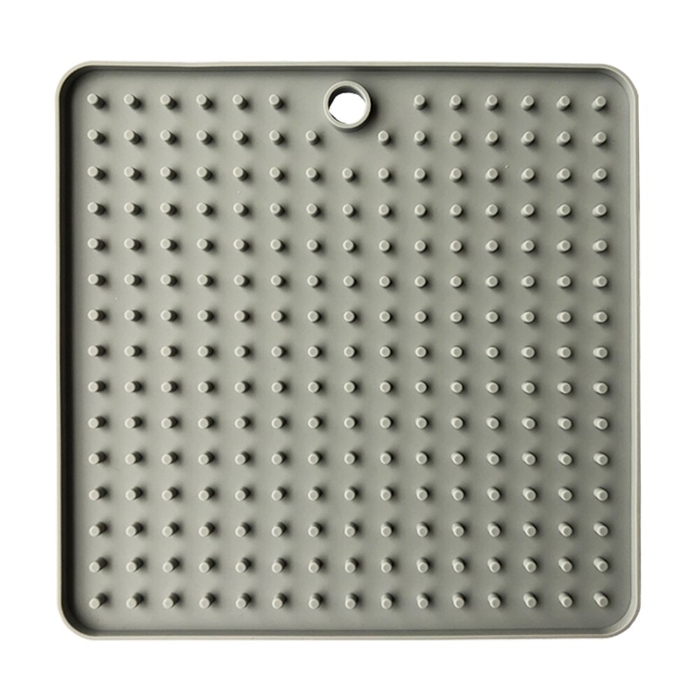 Mat Voor Hond Feeding Kom Siliconen Hond Voeden Lick Pad Hond Feeder Behandelen Doseren Mat Honden Katten Slow voedsel Bowls #15: square gray