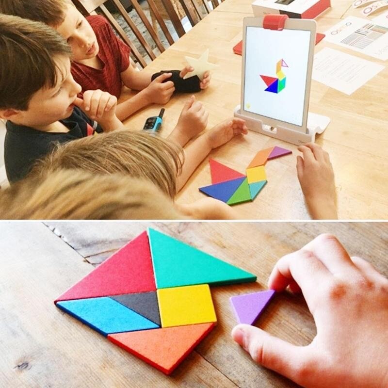 Brain Teaser Puzzle Toys Funny Wooden Tangram Early Childhood Educational Toys For Children Develop Puzzle Pieces Kids Toys