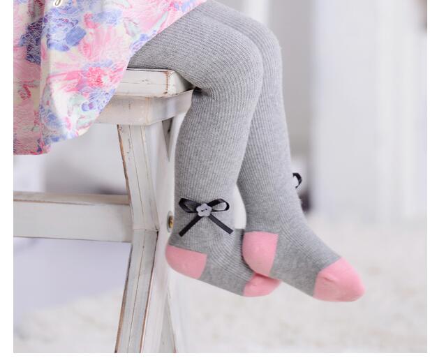 Baby Strümpfe Ebene Fuchs Baby Mädchen Lagerbier freundlicher Gestrickte Hohe Strümpfe Strumpfhosen Mädchen Herbst Strümpfe Art Strumpfhosen strumpfhosen: grau Bogen Strumpfhose / 2 zu 3Jahr