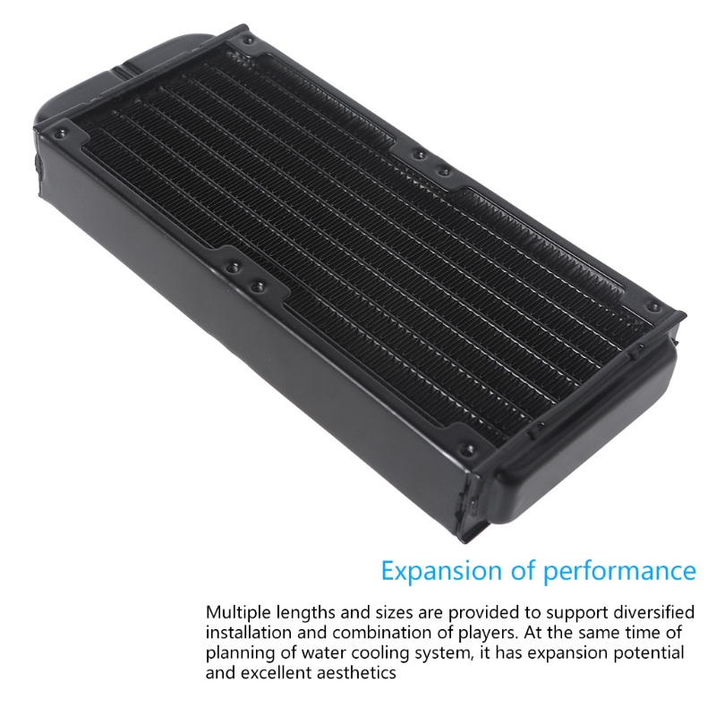 G1/4 Thread 80x160mm PC Water Heat Exchanger Computer Aluminum Heat Radiator Heat Sink for Computer Water Cooling System B0KA