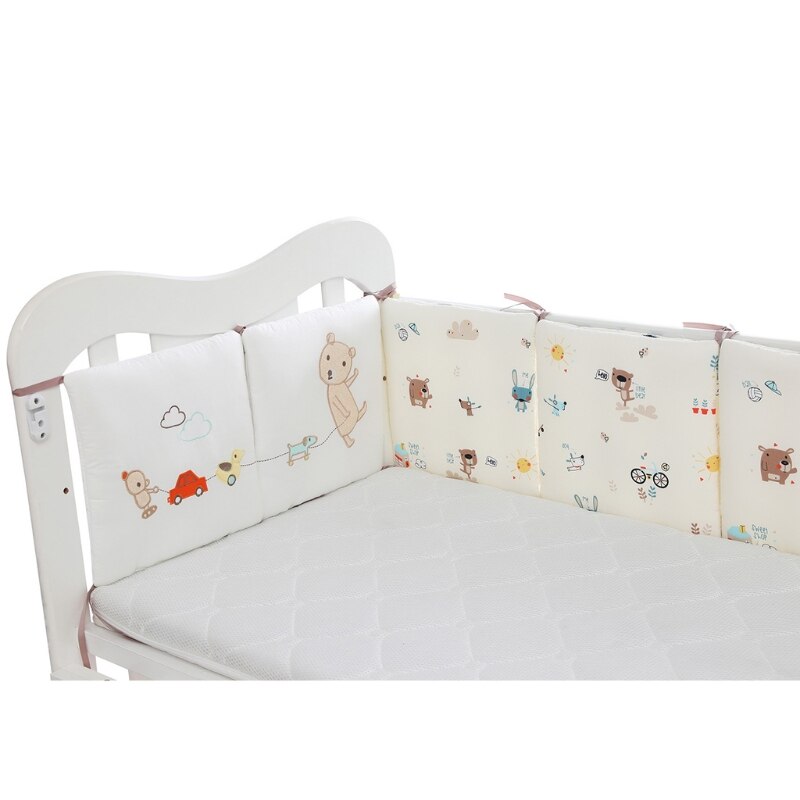 6 Pcs Baby Zachte Katoenen Wieg Bumper Pasgeboren Bed Cot Protector Kussens Infant Kussen Mat Nursery Bedding Room Decor