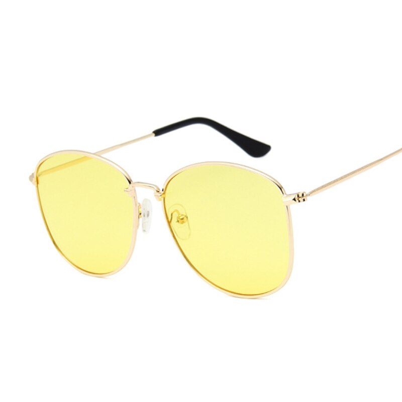 Vintage store ovale solbriller kvinder luksusmærke sort guldramme solbriller kvindelige mandlige lyserøde gule nuancer coulos
