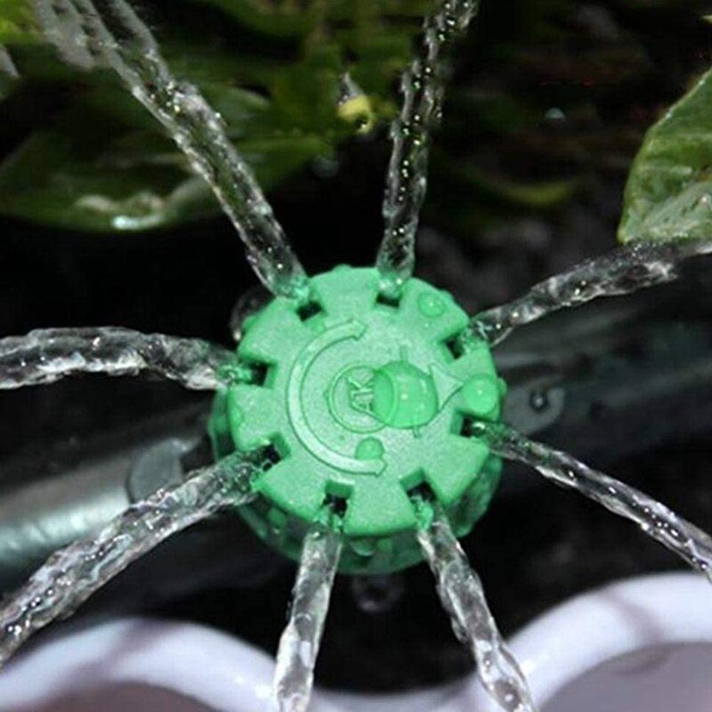 100-PACK-360 Degree Drip Irrigation Nozzle, Adjustable Flow Rate Suitable For 1/4 (4-7mm) Drip Irrigation Tube