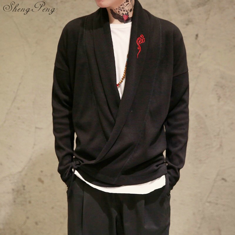 Traditional chinese clothing for men long sleeve shirt oriental clothing traditional chinese men clothing shanghai tang Q006