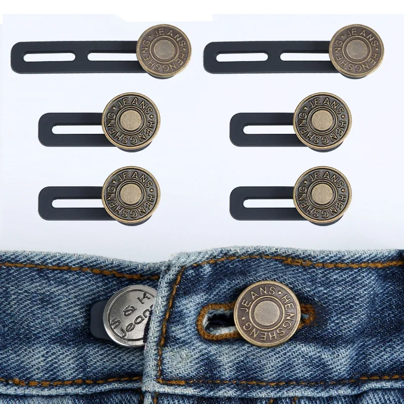 6 extensores de botones para pantalones vaqueros y pantalones: expansor de espera universal para mujeres y hombres, solución de extensión de banda instantánea: Default Title