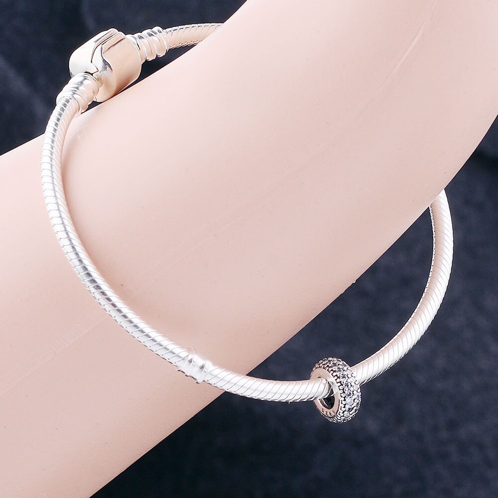 passen Edlen Charme Original Armbinde Abstandshalter Charme 925 Silber Perle Abstrakte Zirkon Perlen Schmuck Machen Winter DIY Berloque