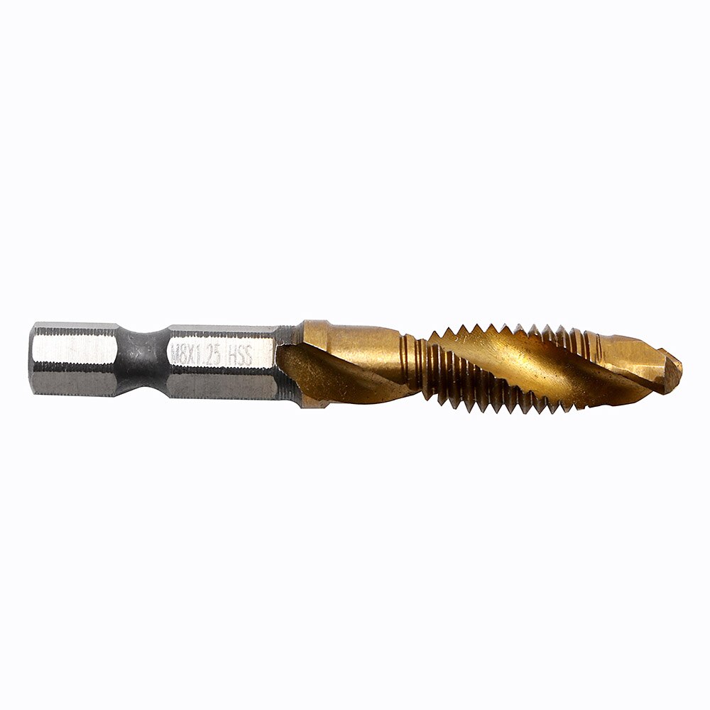 Unids/set de 6 brocas, rosca de taladro, conector métrico M3 M4 M5 M6 M8 M10, herramientas manuales, tornillo HSS, Punta espiral, aceros de alta velocidad