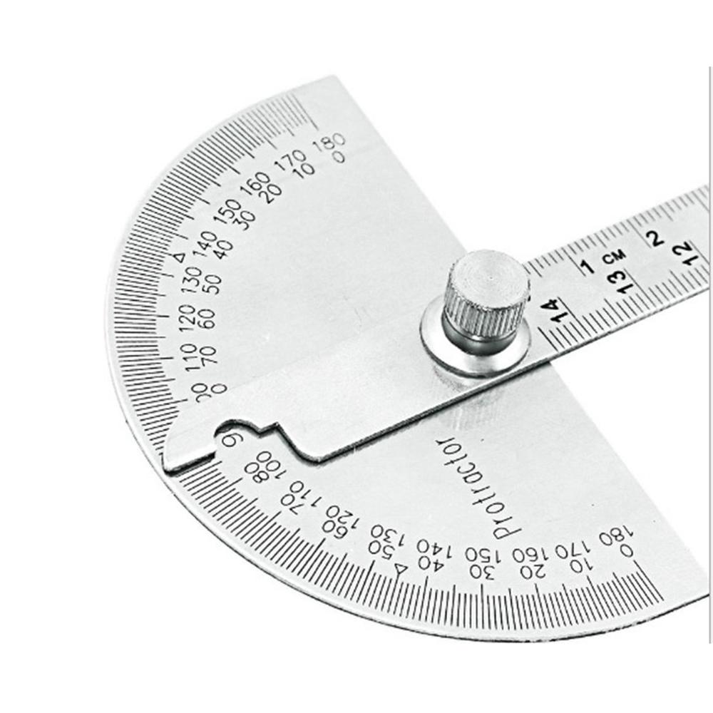 180 Degree Adjustable Protractor multifunction stainless steel roundhead angle ruler mathematics measuring tool