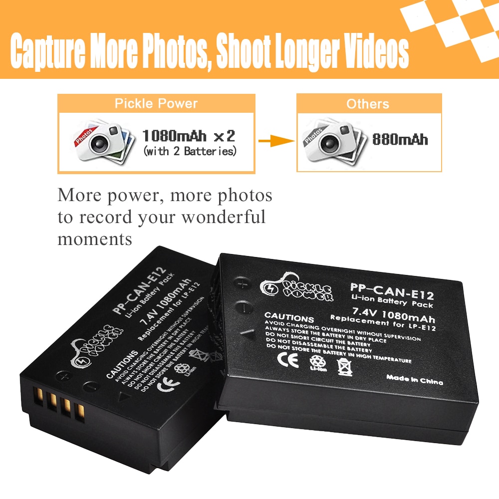 4 Uds LP-E12 LP E12 LPE12 Li-Ion batería y LED Dual USB cargador para Canon EOS M EOS M10 M50 M100 100D beso X7 rebelde SL1 Cámara
