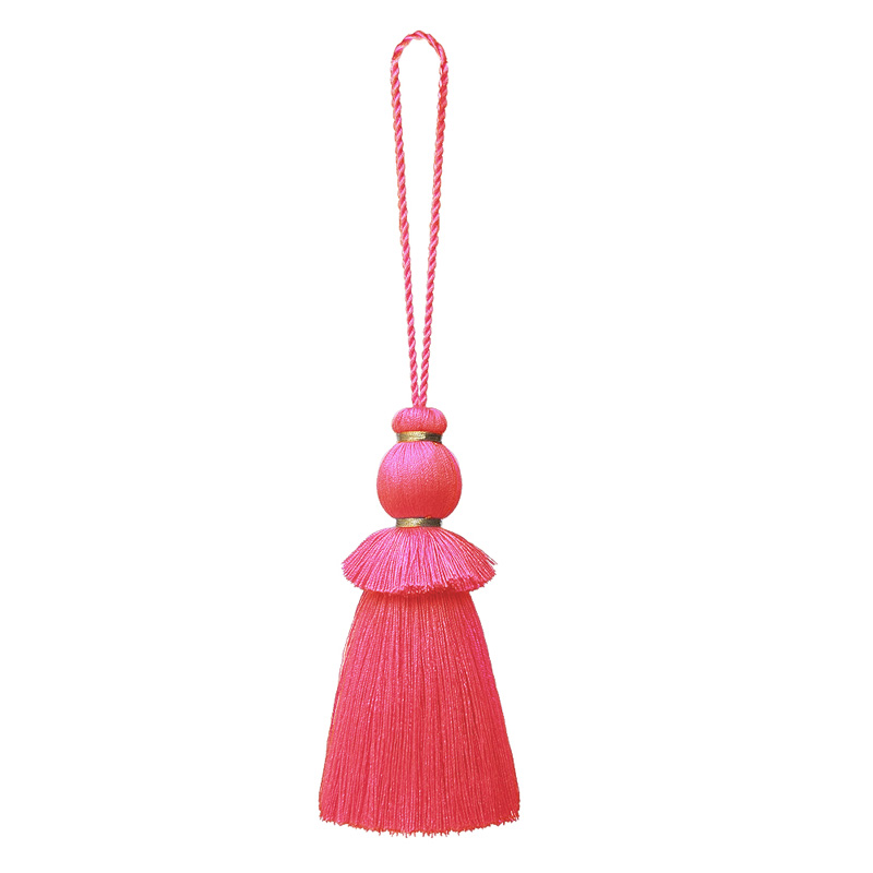 Borlas de cortina, borlas suaves y elegantes hechas a mano con lazo para cordón, accesorios DIY para almohadas de perilla de puerta de cortina.: Rosa