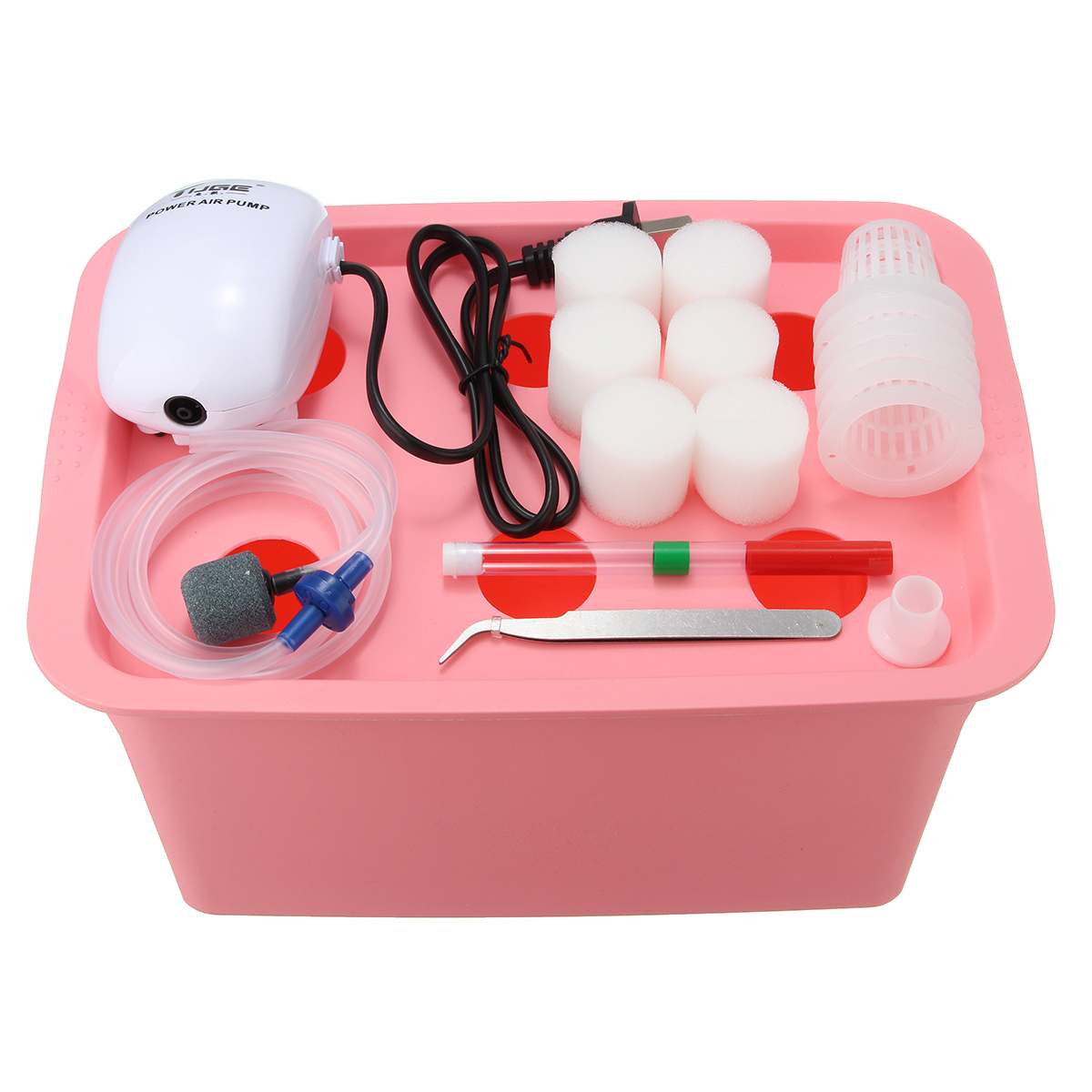 220-240V 12 Holes Plant Site Hydroponic Pots For Garden Planters System Indoor Garden Cabinet Box Grow Kit Bubble Nursery Pots: Red