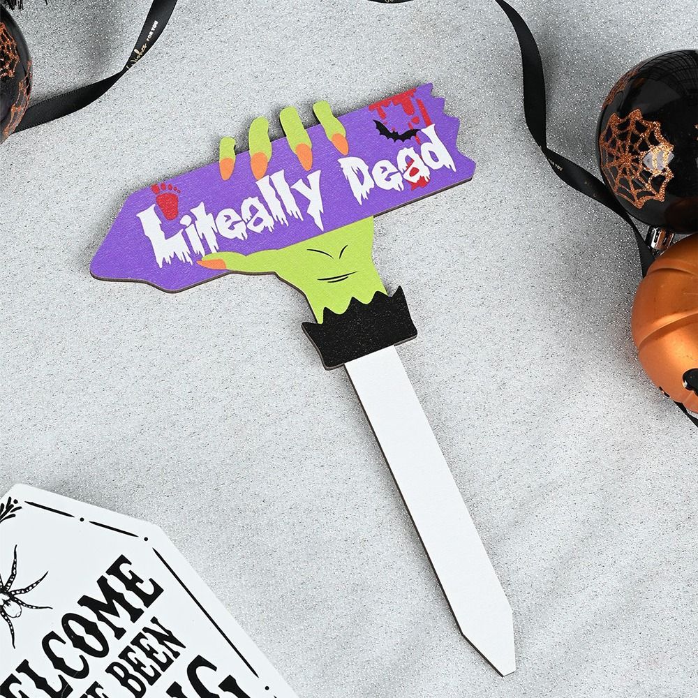 Drewniane tabliczki ogrodowe w stylu klasyczny, lekkie, trwałe, świąteczne znaki na podwórko na Halloween, ozdobne kijki robić trawnika.