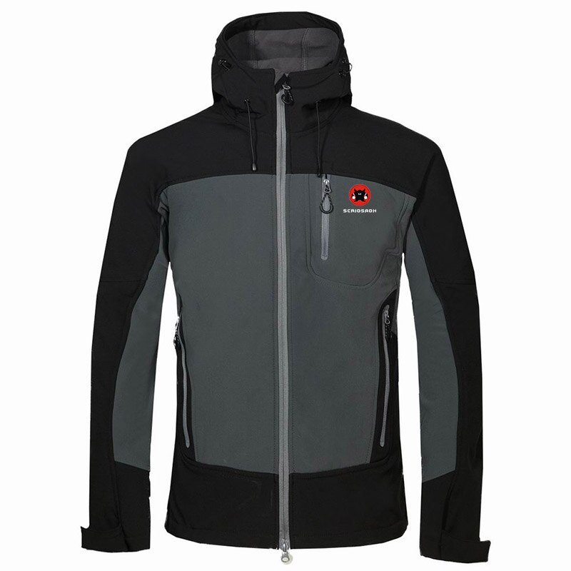 Winter Spring Outdoor Waterproof Soft shell Jacket Outdoor Camping Skiing Jacket Windbreaker Keep Warm Men Waterproof Jacket: Gray / XL