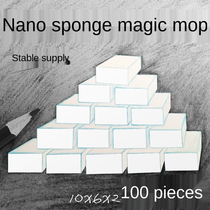 100 pcs/lot Melamine Sponge Magic Sponge Eraser Kitchen Melamine Sponge Cleaner Cleaning Sponge for Office Bathroom