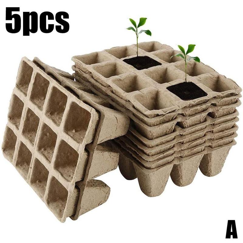 10/5Pcs Nursery Pots Biodegradable Paper Pulp Peat Pot Plant Nursery Cup Tray: A