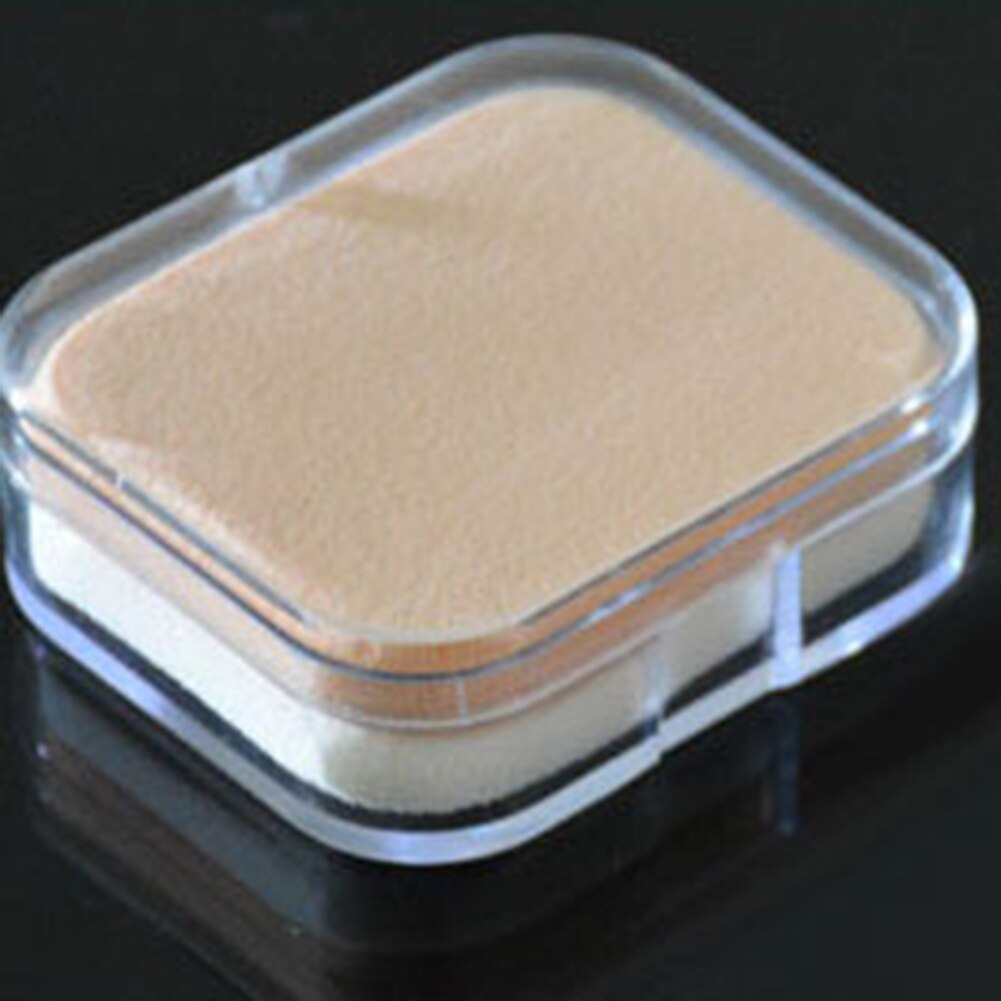Transparante vierkante ronde puff box bb crème poeder opbergdoos make-up houder