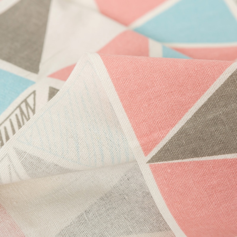 Lin trykt stoff lerret bomull lin håndlaget diy lin duk sofa pute gardin stoff lin