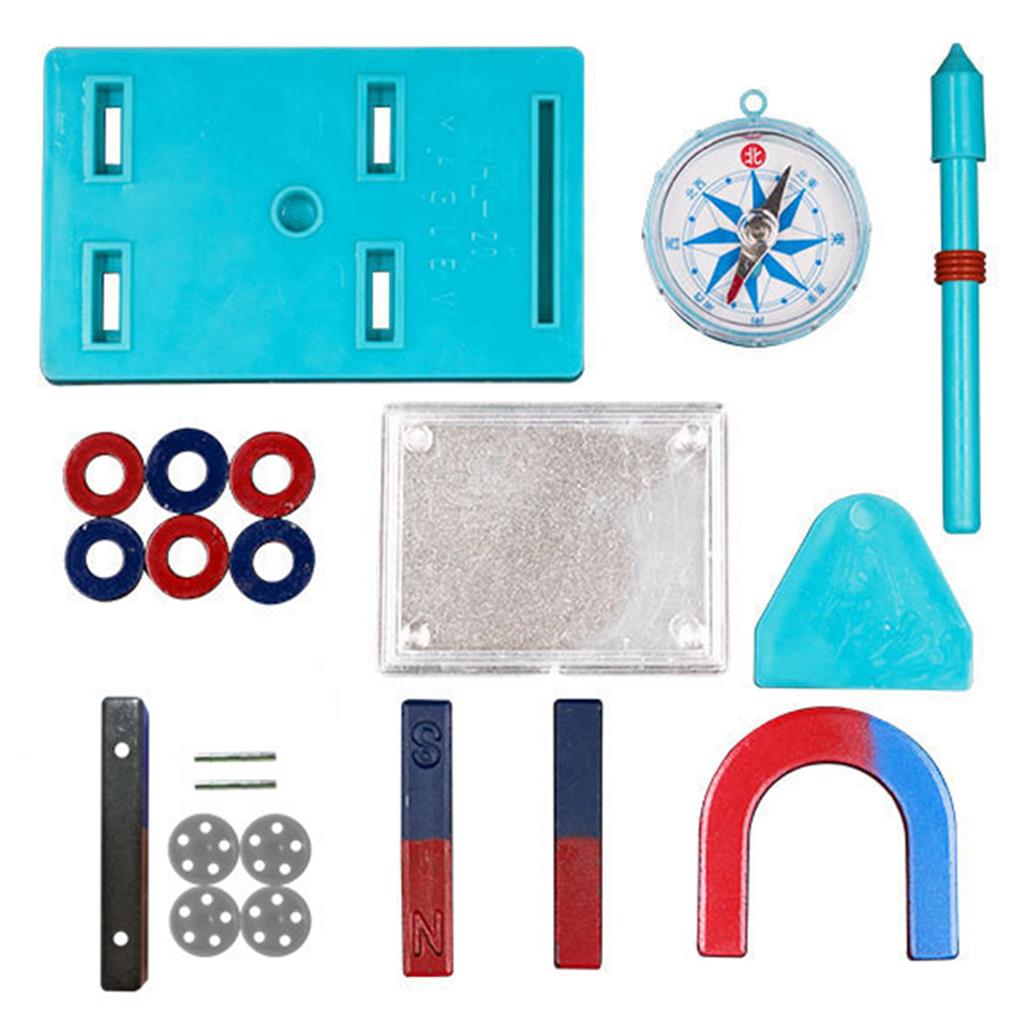 1 Set Labs Junior Science Magnetism Sets Bar Ring Experiment Education Fidget Magnets Horseshoe Compass Tool Kit for Kids