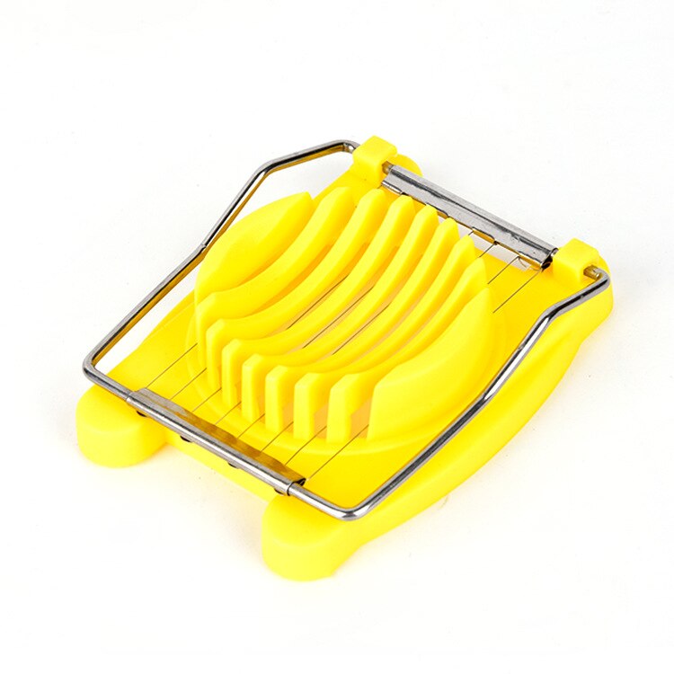 Stainless Steel Boiled Egg Slicer Cutter Mushroom Tomato Kitchen Chopper handle wire boiled egg slicer kitchen tool: Yellow