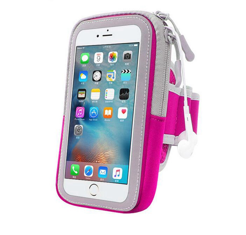 Running armband Voor iphone 7 plus voor huawei mate 10 lite voor iphone 6 6s 7 case telefoon riem tas Universele Sport armband: Rose