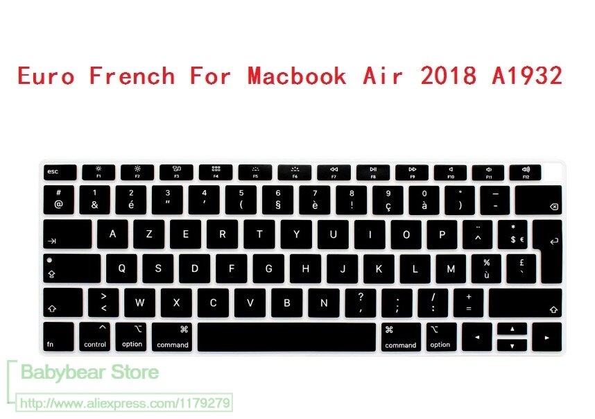 French Franch Clavier Coque de Protection AZERTY keyboard cover For Apple Macbook Air 13 with Retina Display Touch ID A1932: Euro French A1932