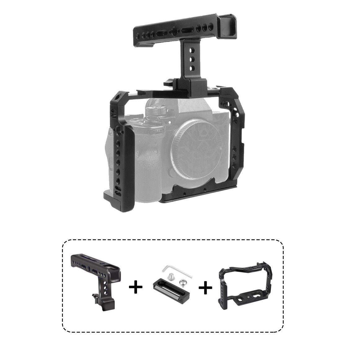 Camera Full Kooi Rig Met Handvat Grip Arca-Stijl Koude Shoe Mount Voor Sony Alpha 7S Iii A7SIII a7M3 Dslr Camera Video Stabilizer