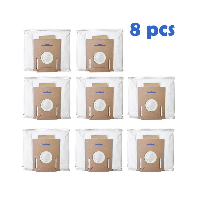 Cepillo de rodillo de paño de mopa Cepillo Lateral Kits para Ecovacs Deebot OZMO T8 T8 AIVI vacío limpiador accesorios mopa desechable bolsa: 8pcs