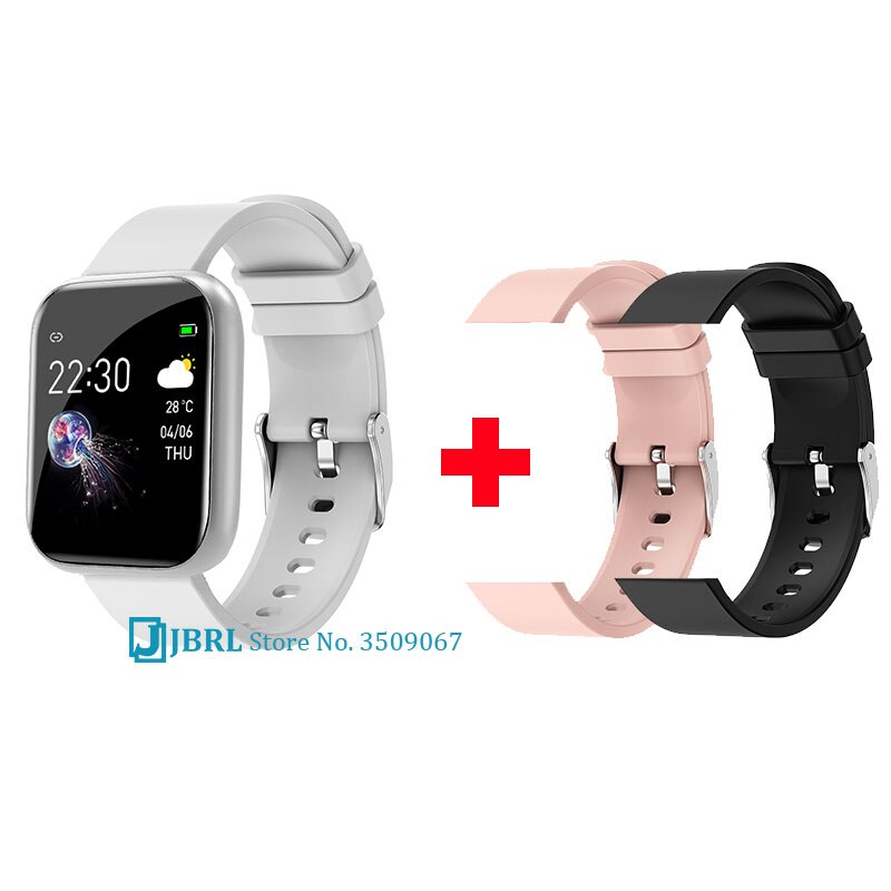 Full touch digitalt ur kvinder sport mænd ure elektronisk led mand dame armbåndsur til kvinder mænd ur kvinde armbåndsure: Hvid tilføjelsesrem 2
