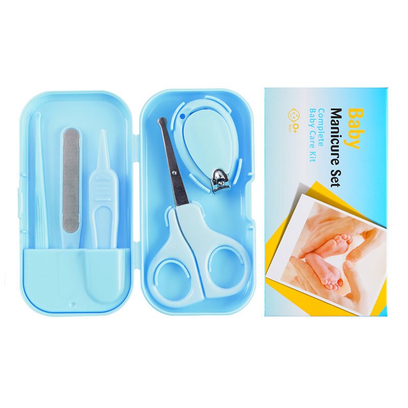 Kit para cuidado com as unhas do bebê recém-nascido, tesoura de unhas segura e prática para prevenir corte carne, conjunto de 5 peças: blue