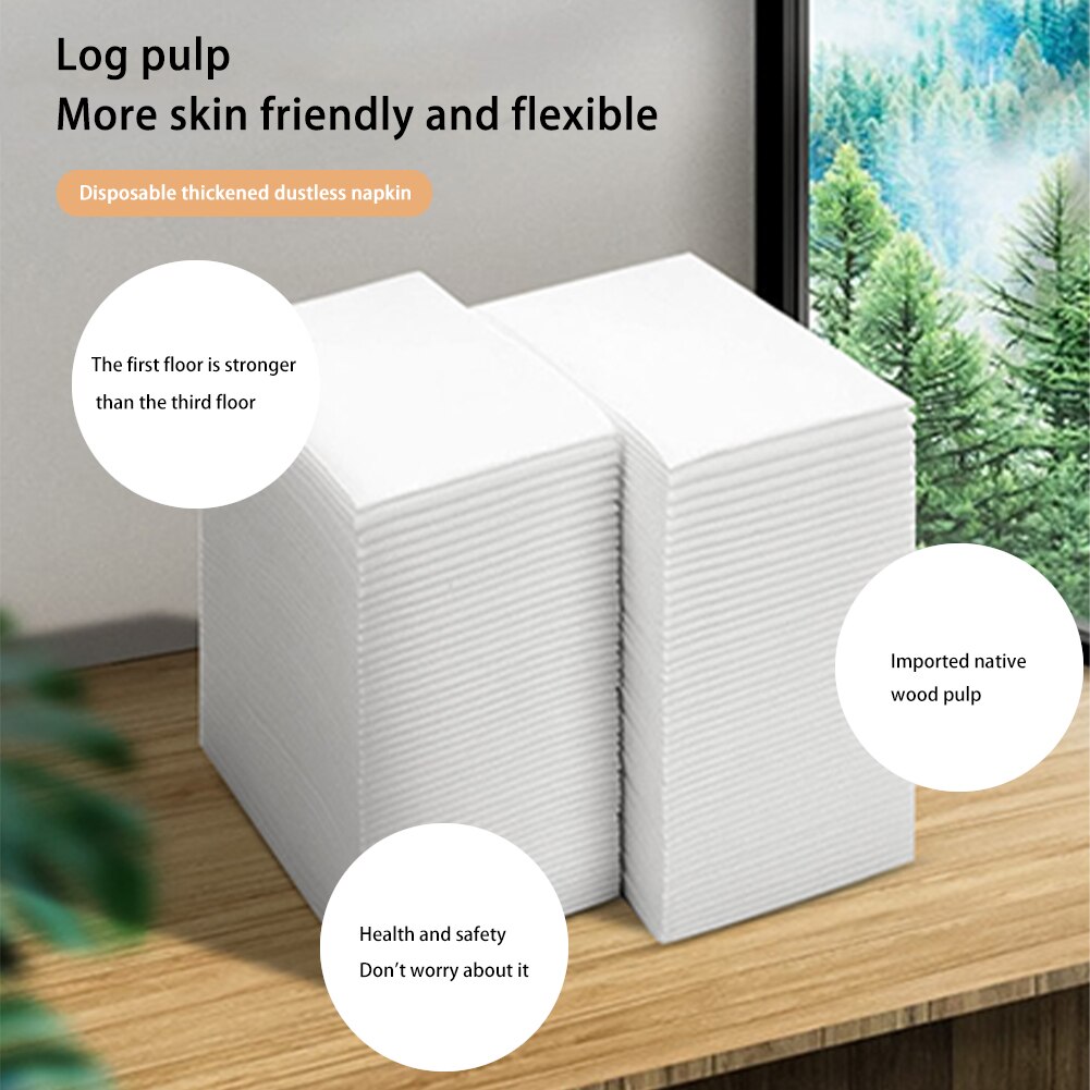 100pcs Paper Napkin Dry And Wet Home Kitchen Disposable Soft Bathroom Guest Towel Dust-free Cloth-Like Event Water Absorbent