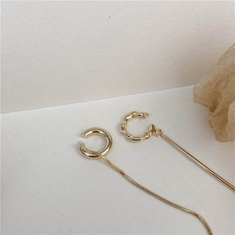 Smarte øreløse ørering guld cirkel øre manchet klip på øreringe uden piercing øre manchet med kvast øreringe kvinder smykker