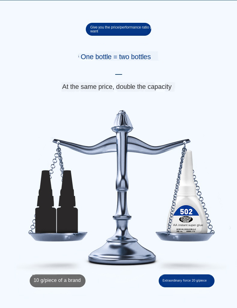 2Pcs 502 Strong Glue Handmade DIY Super Glue Jewelry Paste Plastic Toy Metal Special Drying Transparent Glue 3 Seconds Quick-Dry